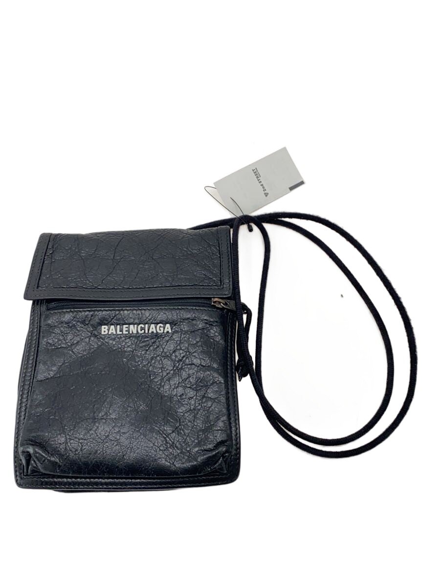 【中古】BALENCIAGA◆ショルダーバッグ/なめし革/BLK/532298・1000・V・568008//【御徒面子】
