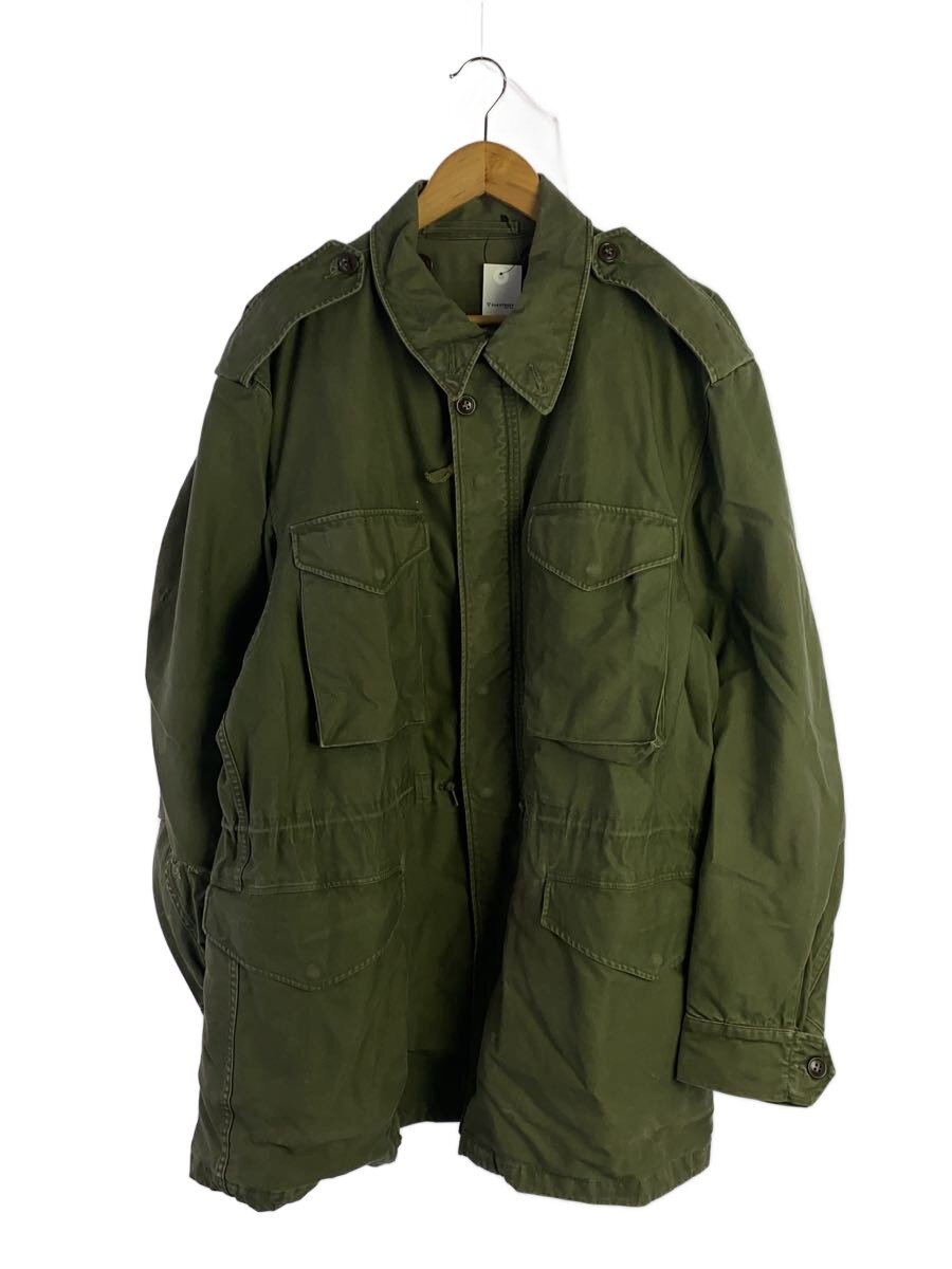 【中古】US.ARMY◆M51ミリタリー上衣/LARGE-LONG/綿織物/GRN/無地【メンズウェア】