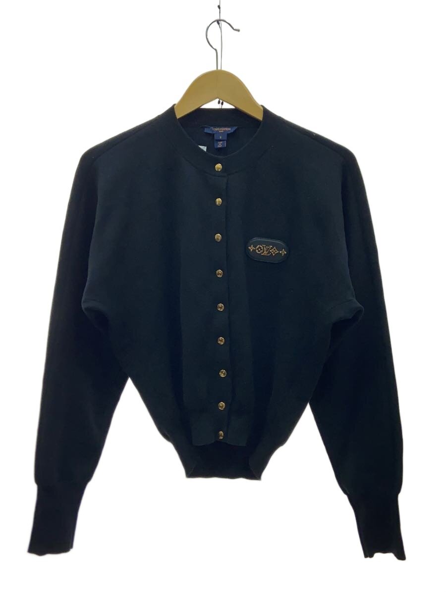 【中古】LOUIS VUITTON◆21SS/レザーロゴパッチカーディガン/S/綿織物/BLK/RW211B D79 FKKC91【レディース御召しもの】