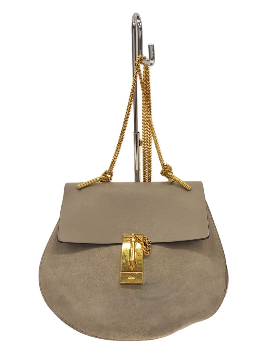 【中古】Chloe◆ショルダーバッグ/なめし革/BEG【御徒面子】