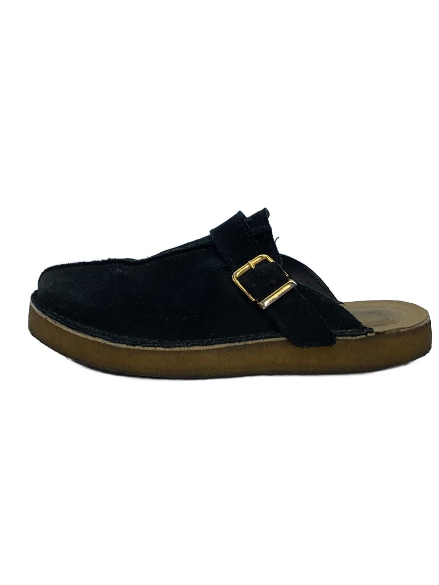 【中古】Clarks◆Trek Mule/27珊/BLK/スウェード/当て嵌める感有【シューズ】
