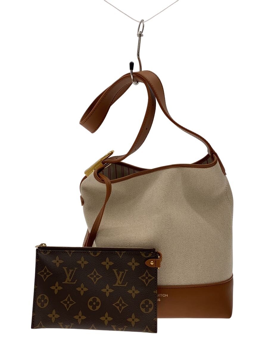 【中古】LOUIS VUITTON◆ロウキー・ホーボー PM/ショルダーバッグ/帆布/BEG/M25468【御徒面子】