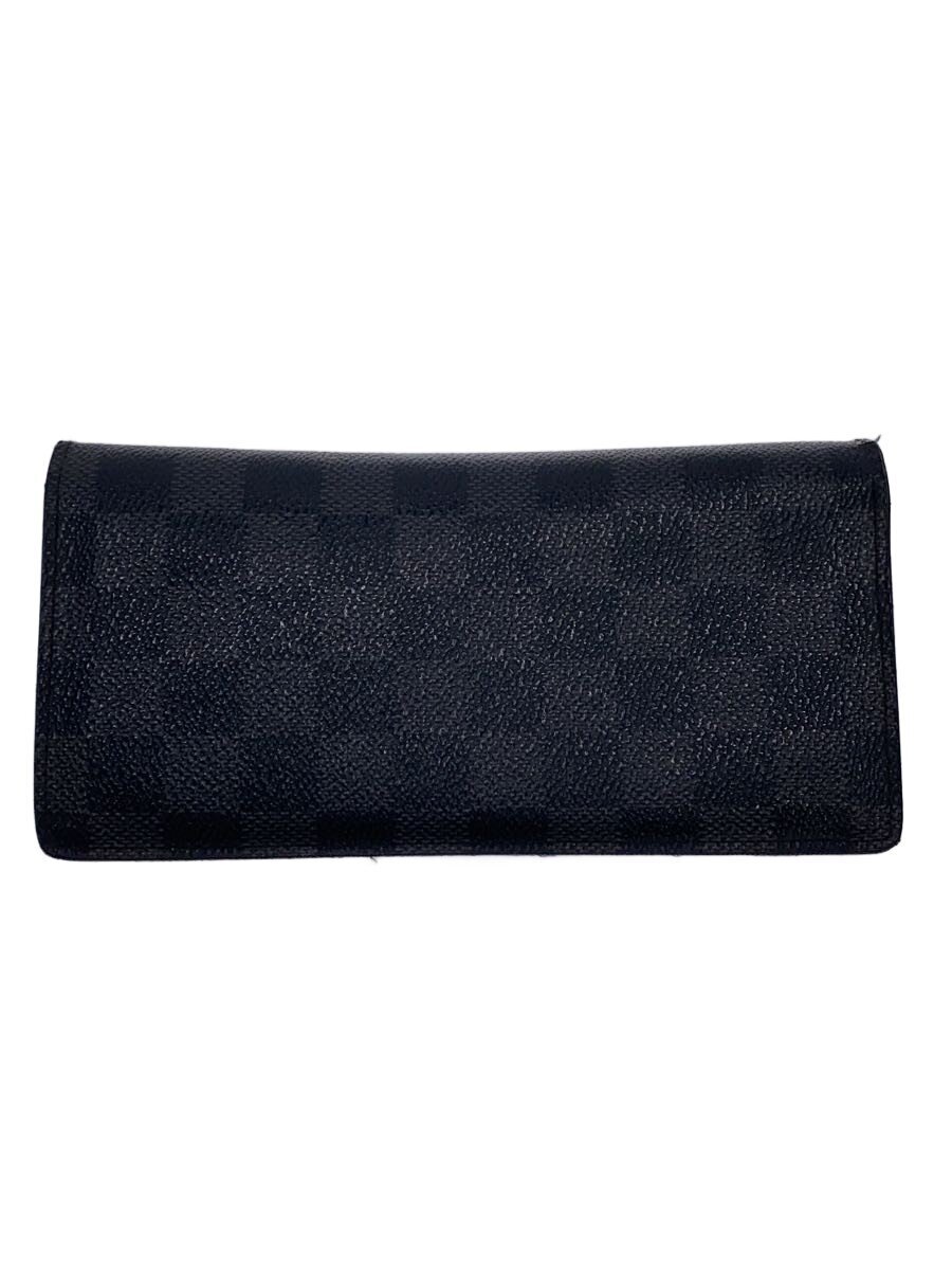 【中古】LOUIS VUITTON◆ポルト・フォイユ・ブラザ_ダミエ・グラフィット/--/BLK/メンズ【服飾雑貨他】