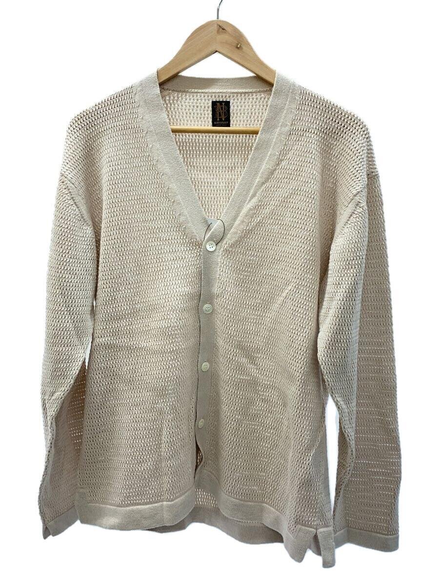 【中古】BATONER◆SUMMER KNIT V NECK CARDIGAN/2/綿織物/BEG/BN-23SM-028//【メンズウェア】