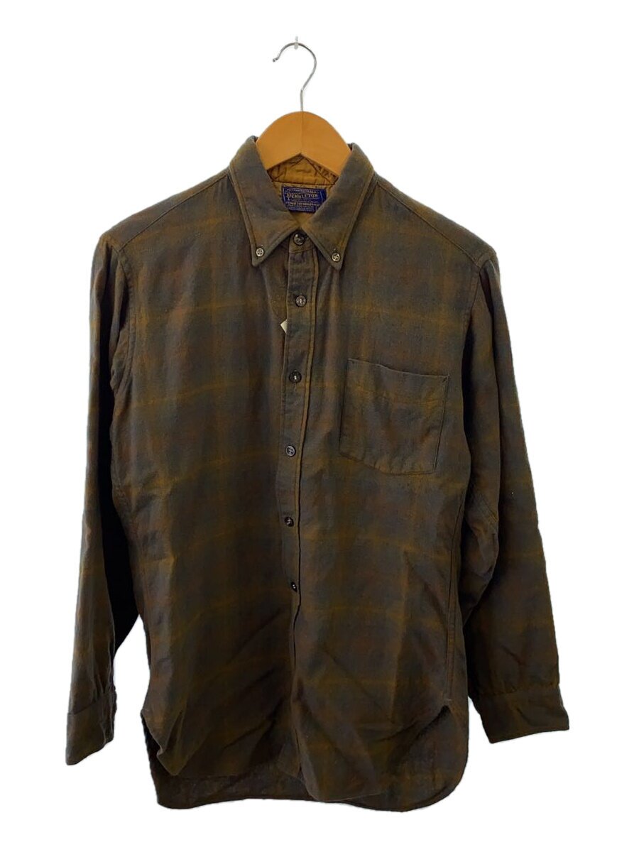 【中古】PENDLETON◆50S/長袖プルオーバー/M/羊毛/BRW/赤銅色/読み合わせる【メンズウェア】