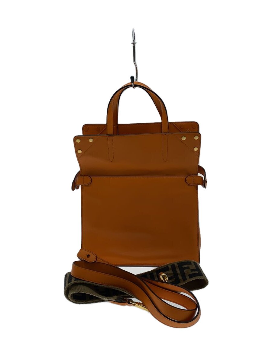 【中古】FENDI◆ショルダーバッグ/なめし革/ORN/無地【御徒面子】
