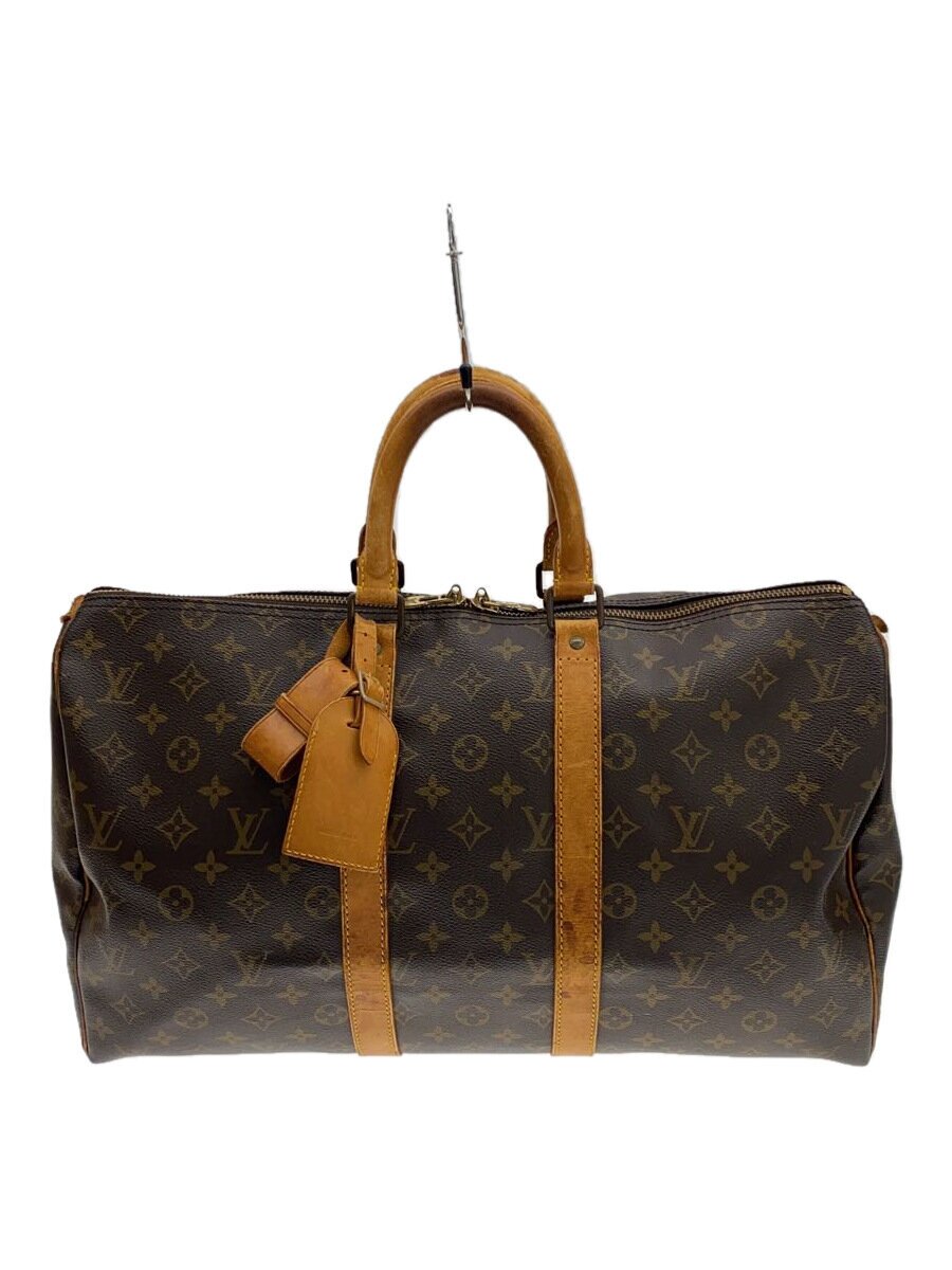 【中古】LOUIS VUITTON◆キーポル・バンドリエール45_モノグラム・帆布_BRW/PVC/BRW/総柄【御徒面子】