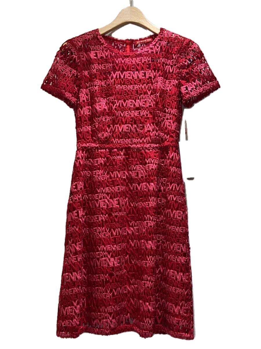 【中古】VIVIENNE TAM◆半袖衣装/38/ポリエステル/RED/総柄/09276141【レディース御召しもの】