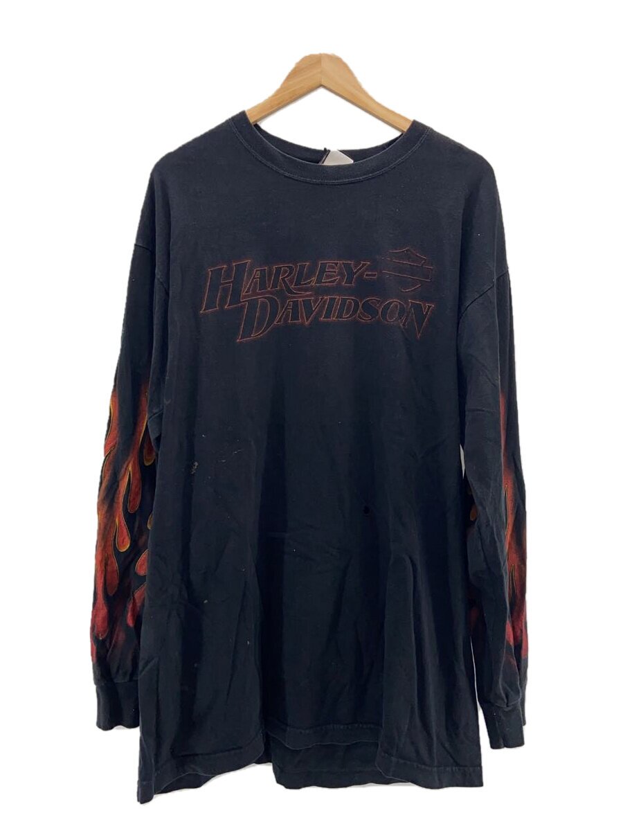 【中古】HARLEY DAVIDSON◆HARLEY DAVIDSON/長袖プルオーバー/--/綿織物/黒いこと//【メンズウェア】