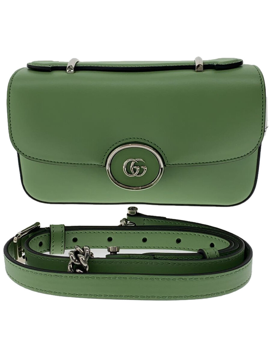 【中古】GUCCI◆ショルダーバッグ/なめし革/GRN/739722//【御徒面子】