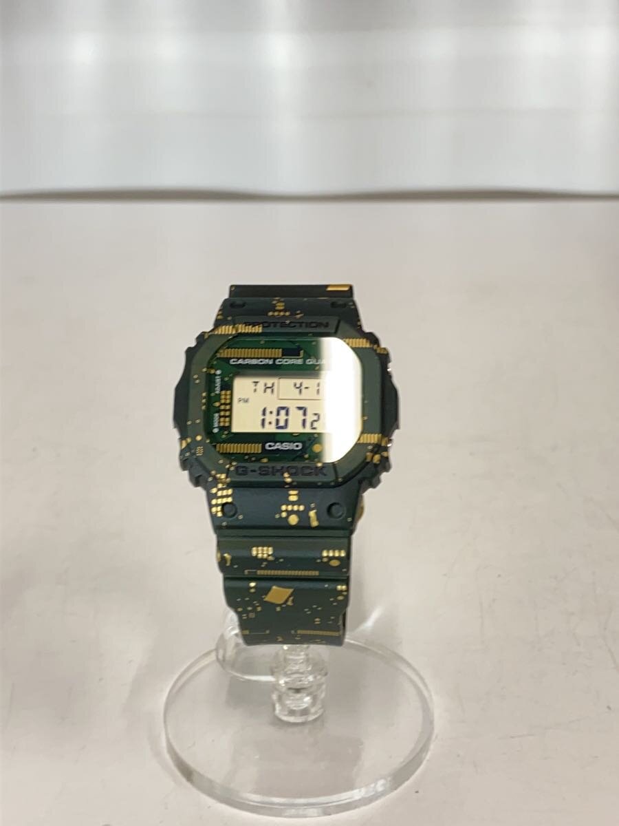 【中古】CASIO◆石英ウオッチ_G-SHOCK/デジタル/天然ゴム/GRN/GRN/SS【服飾雑貨他】