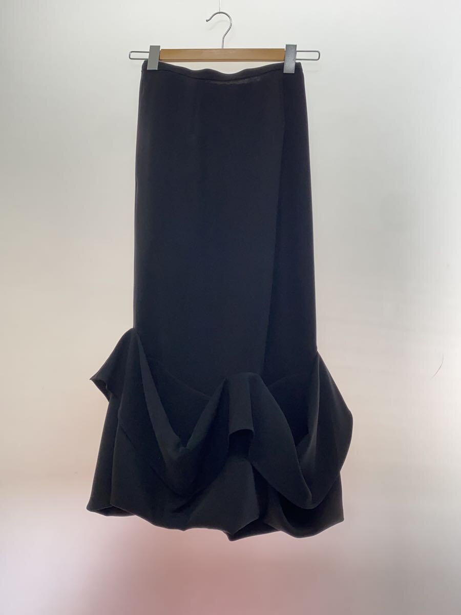 【中古】ENFOLD◆TACK DRAPE-HEME SKIRT/36/ポリエステル/BLK/300FA231-1810//【レディース御召しもの】