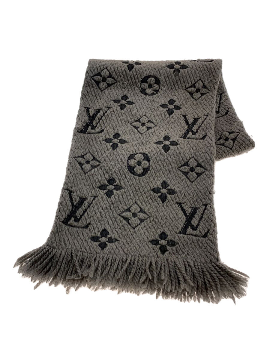 【中古】LOUIS VUITTON◆えり巻き/羊毛/GRY/メンズ//【服飾雑貨他】