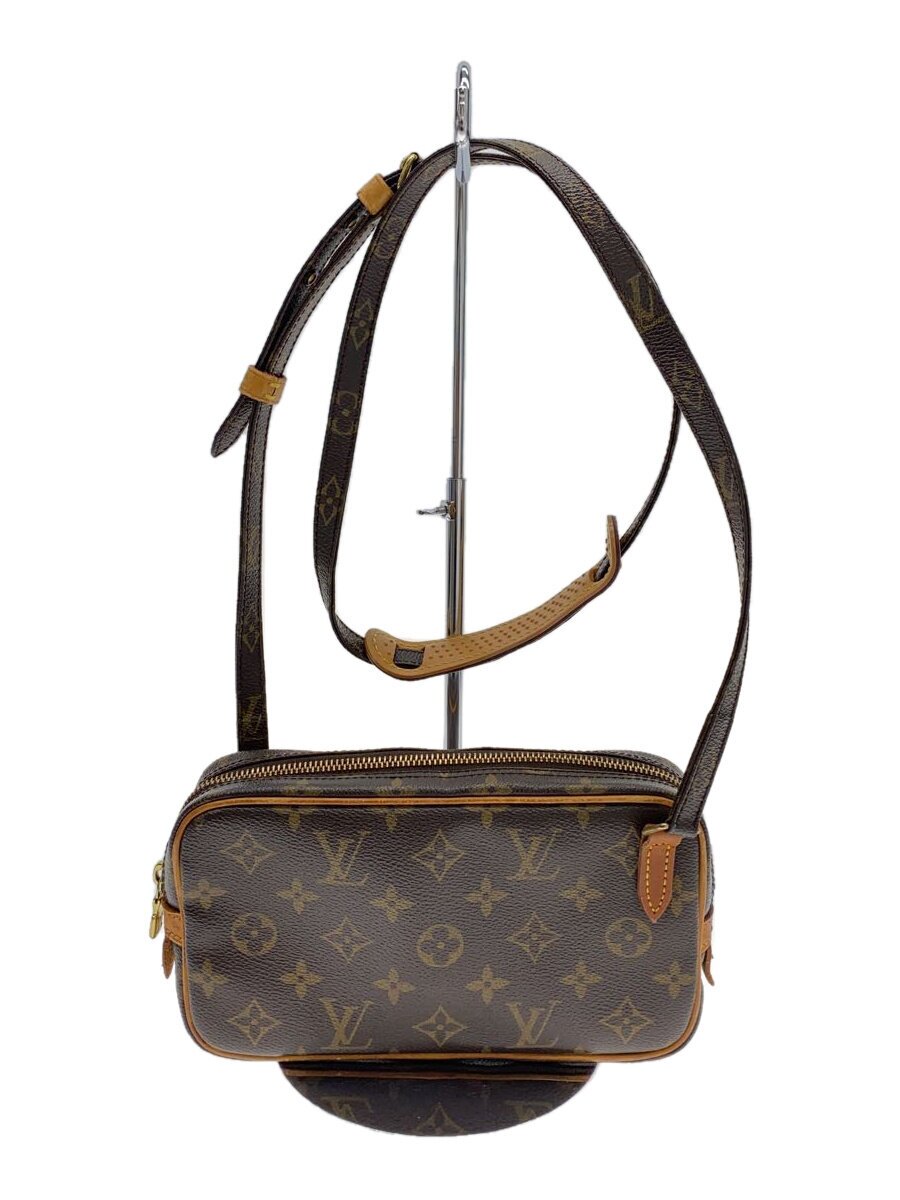 【中古】LOUIS VUITTON◆ポシェット・マルリー・バンドリエール_モノグラム・帆布_BRW/PVC/BRW【御徒面子】
