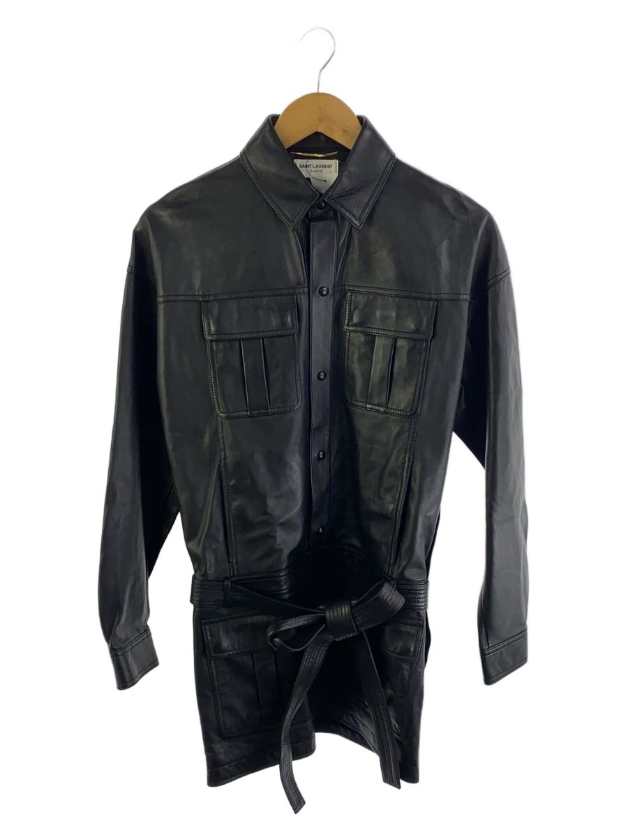 【中古】SAINT LAURENT◆長袖ワンピース/34/レザー/ブラック//【レディースウェア】|2nd STREET 店