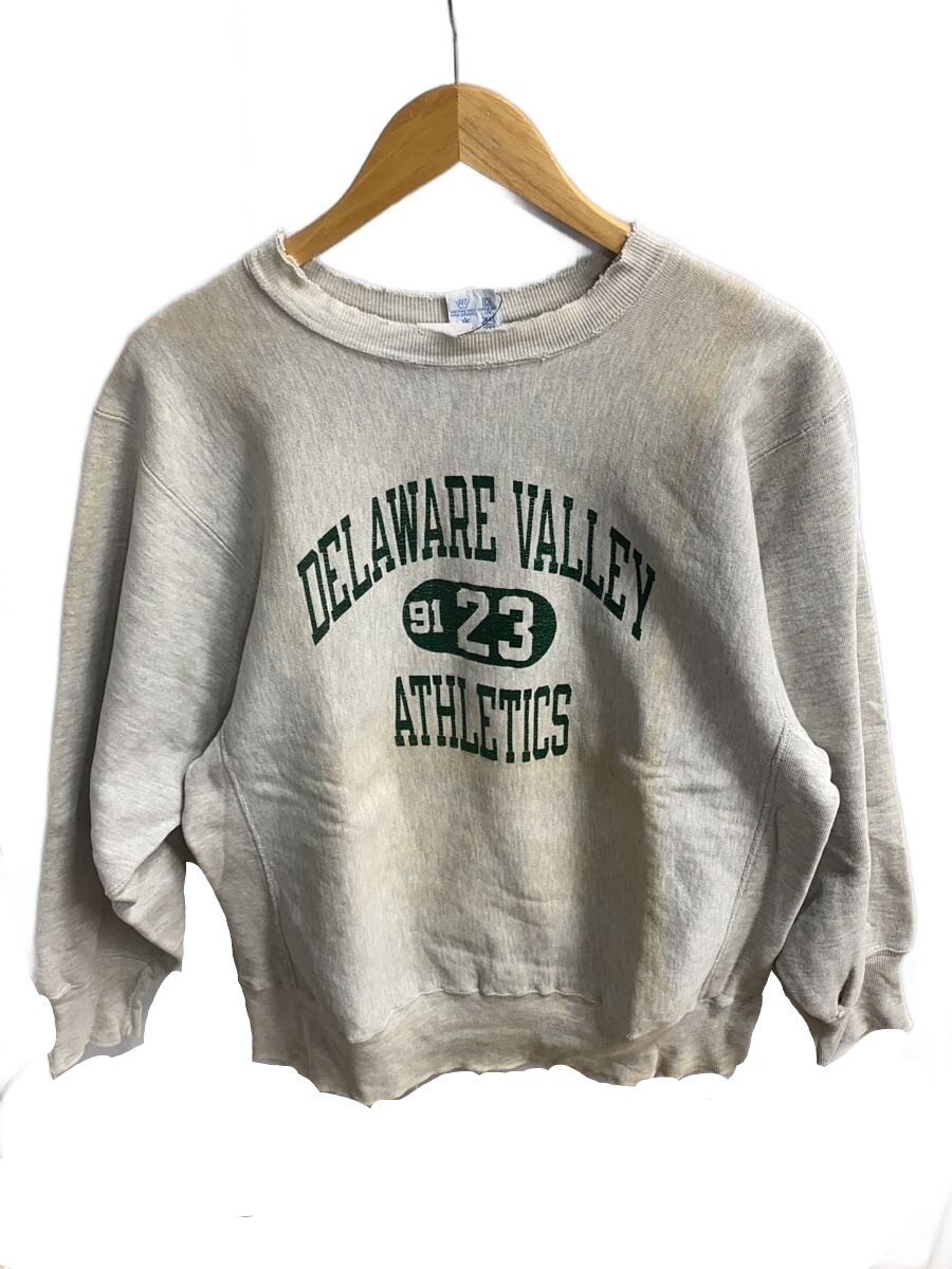 【中古】Champion◆90s/DELAWARE VALLEY/汗水/L/綿織物/GRY/取りつくろう・汚れた状態有【メンズウェア】