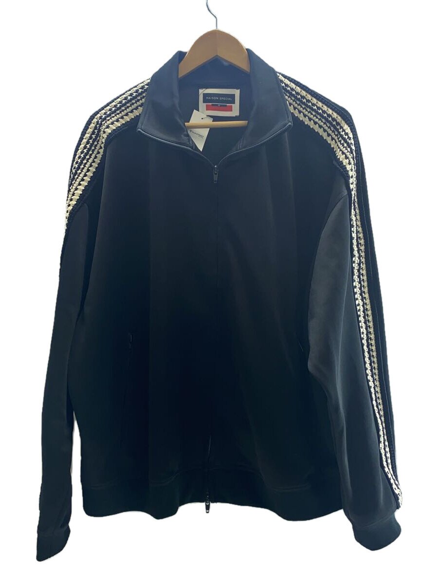 【中古】MAISON SPECIAL◆Over Crochet Line Track Jacket/1/ポリエステル/BLK/11232111301/【メンズウェア】
