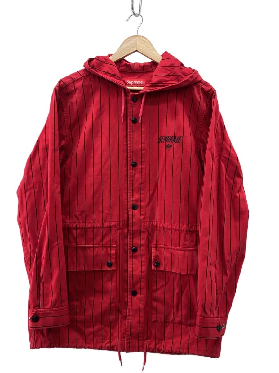 【中古】Supreme◆ジャケット/M/コットン/RED/ストライプ/Pinstripe Twill Parka【メンズウェア】|2nd STREET 店
