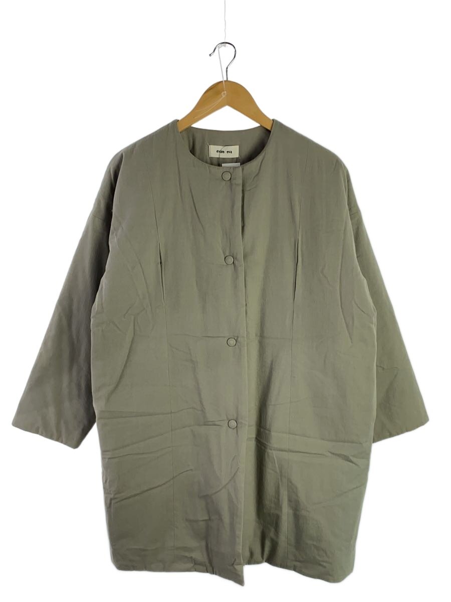 【中古】evam eva◆厚地の外套/2/綿織物/薄墨色/E213T165/padding short coat【レディース御召しもの】