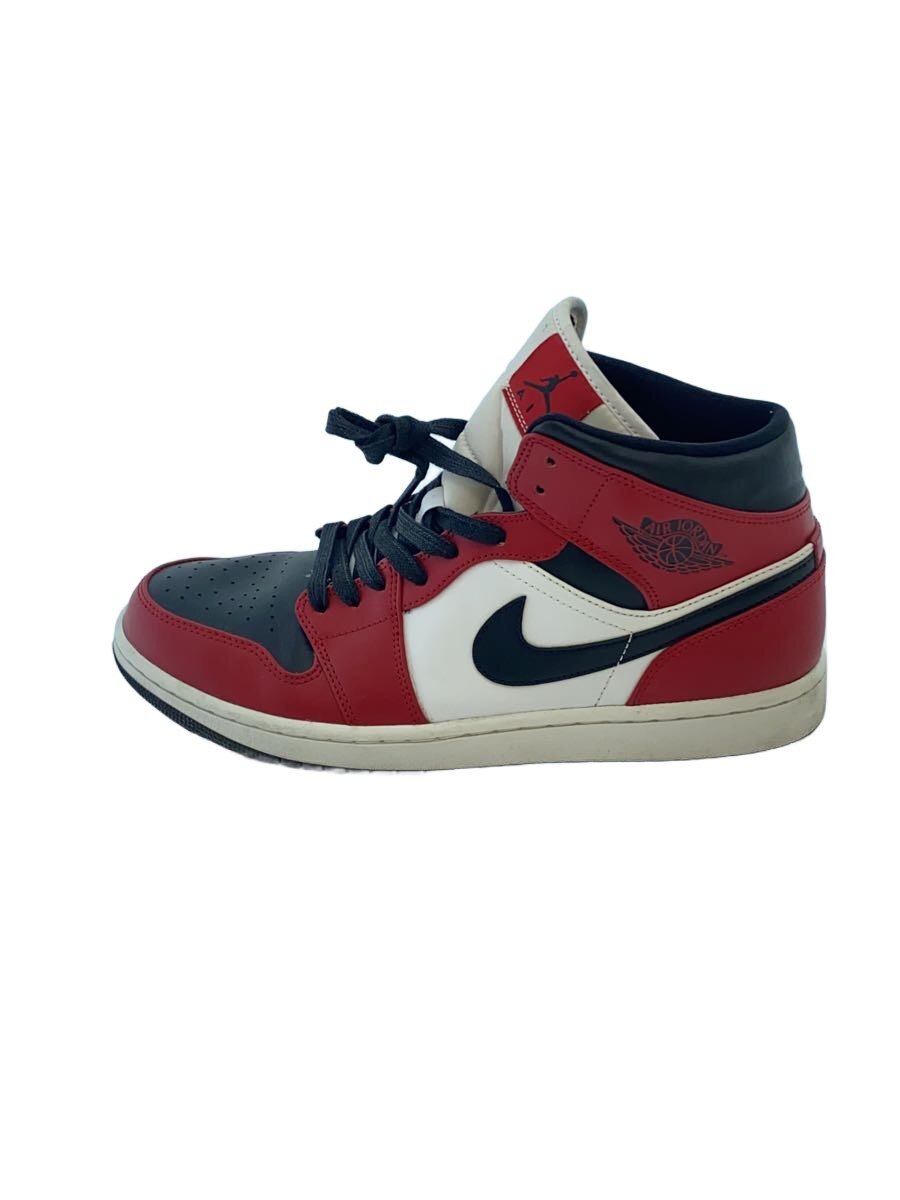 【中古】NIKE◆AIR JORDAN 1 MID/28.5糎/RED【シューズ】