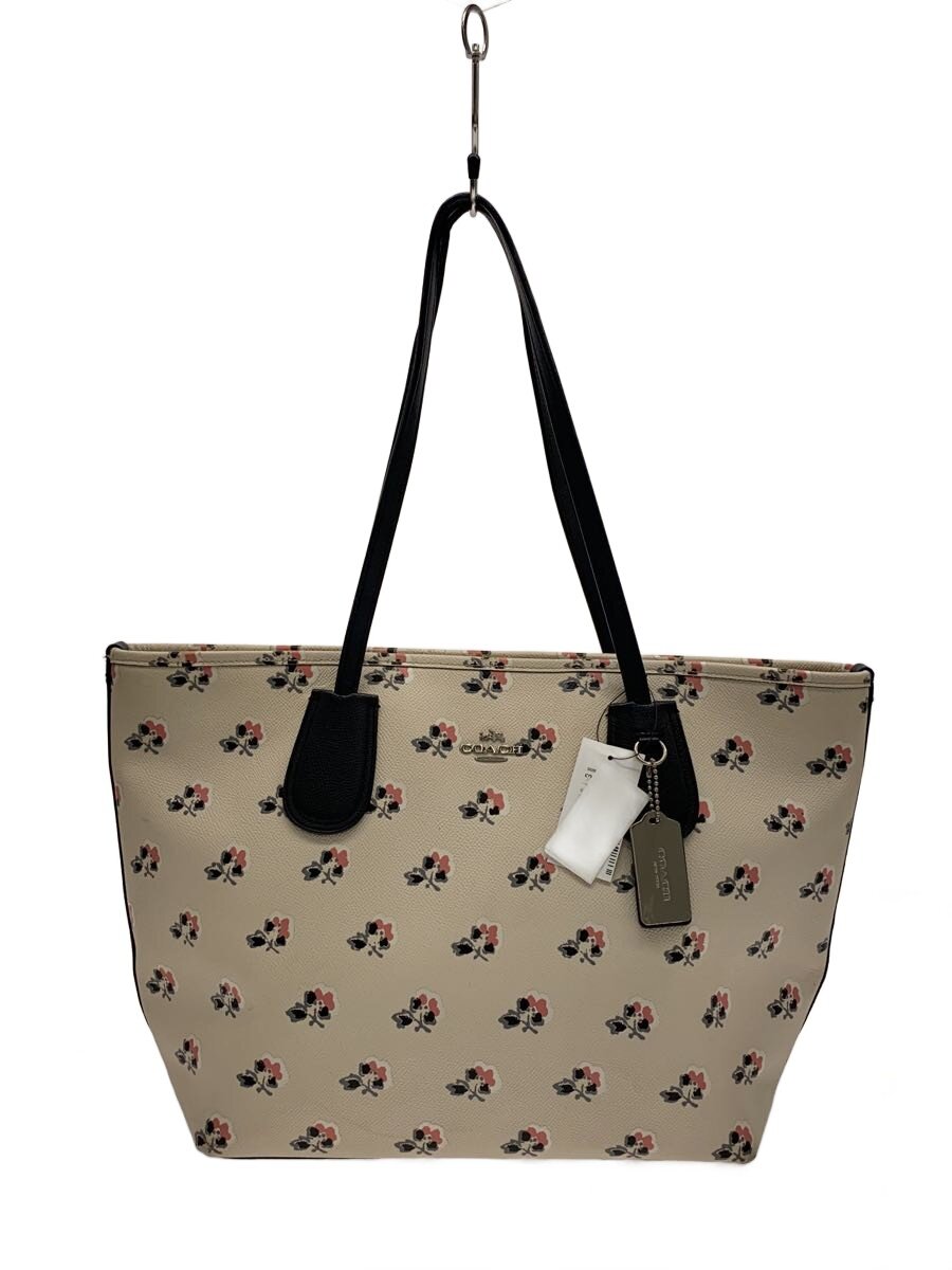 【中古】COACH◆トートバッグ/--/CRM/花柄/角スレ/一皿傷あり//【御徒面子】