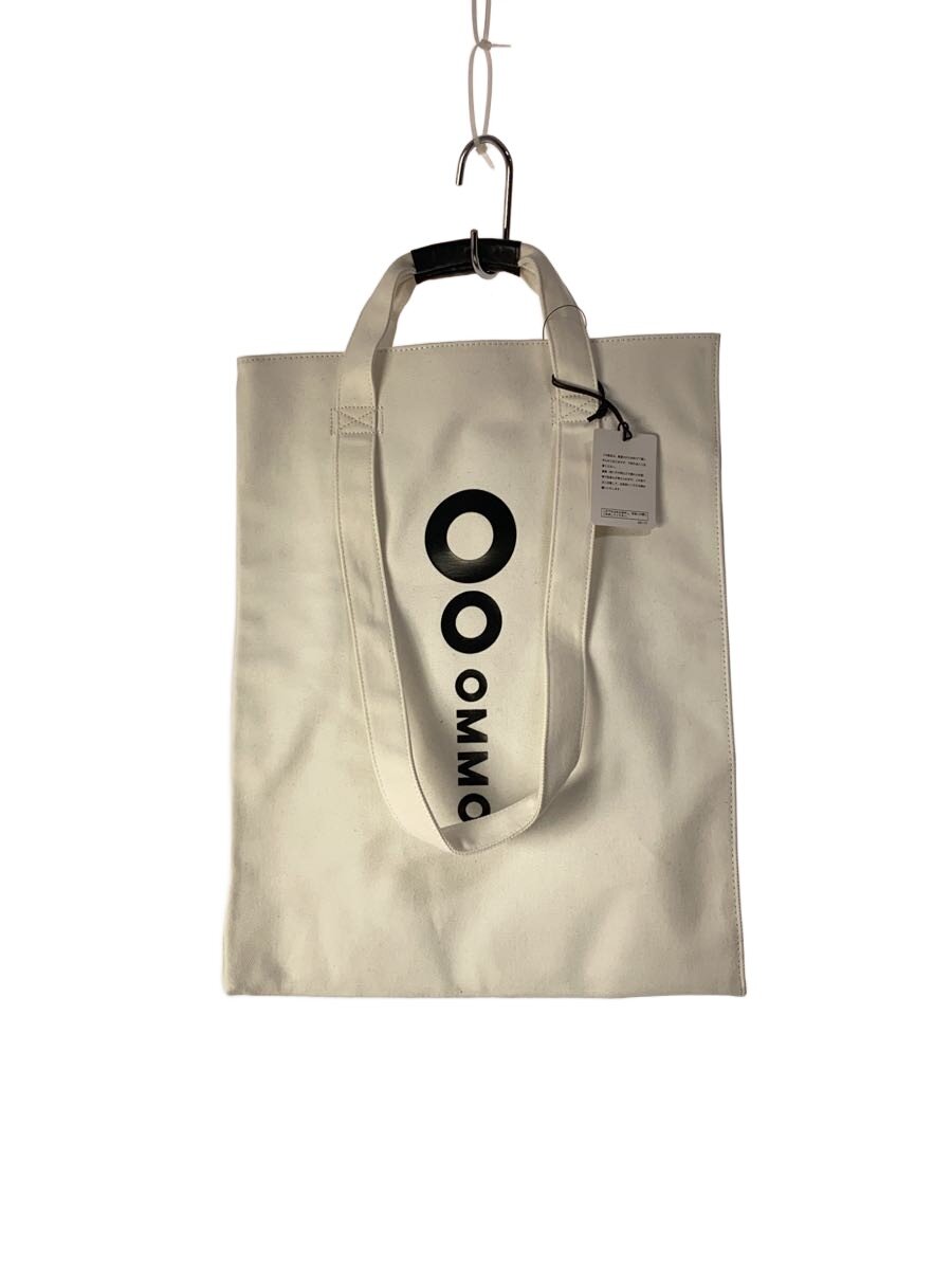 【中古】OMMO◆トートバッグ/帆布/WHT【御徒面子】