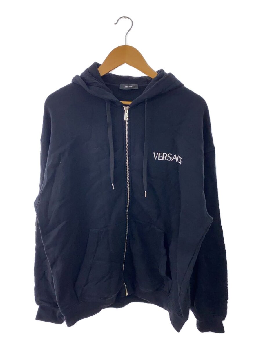 【中古】VERSACE◆ジップパーカー/XXL/綿織物/BLK/1012175 1A08821【メンズウェア】