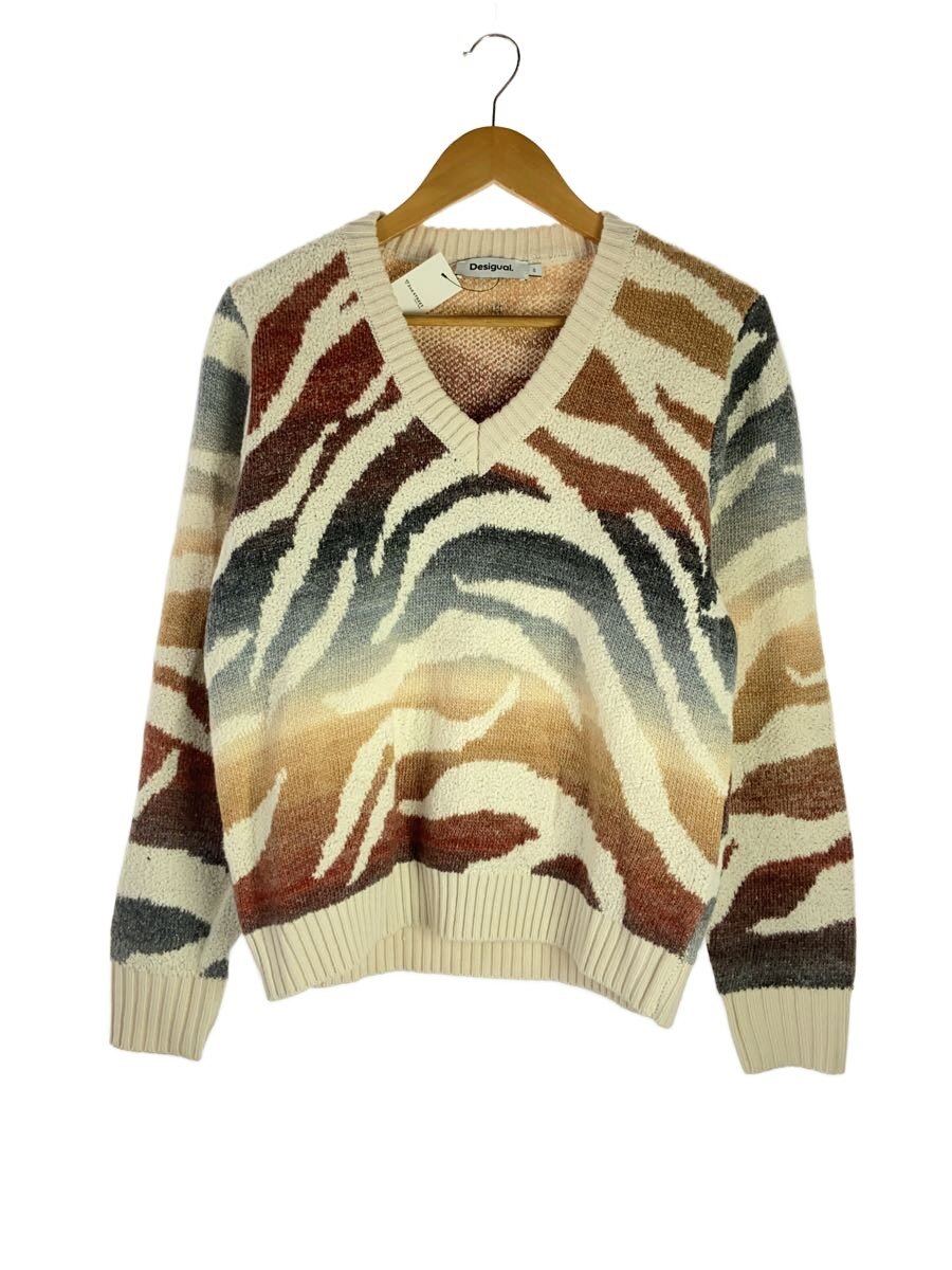 【中古】Desigual◆25AW/ニット・セーター(厚手)/S/コットン/WHT/総柄/25WWJF21【レディースウェア】|2nd STREET 店