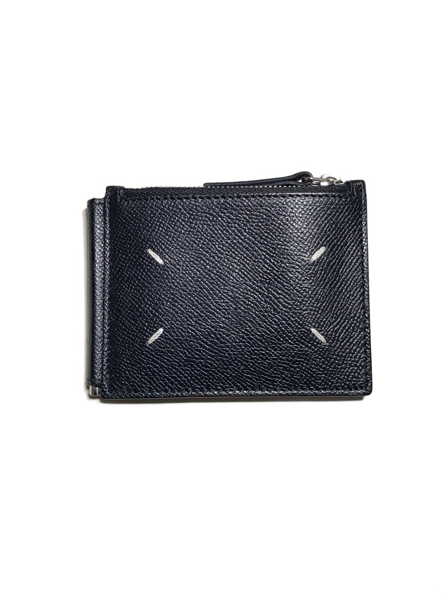 【中古】Maison Margiela◆2つ折り金入れ/なめし革/黒いこと/無地/メンズ/SA1UI0018【服飾雑貨他】