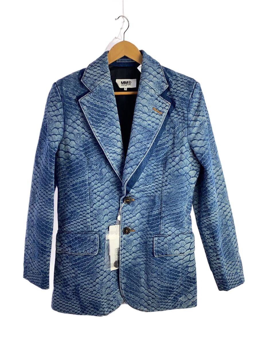 【中古】MM6◆snakeskin pattern single jacket/42/綿織物/IDG/総柄//【レディース御召しもの】