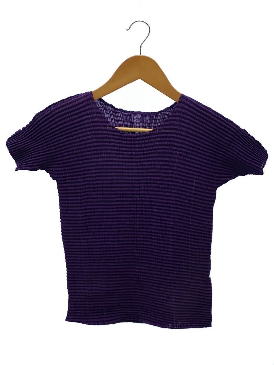 【中古】ISSEY MIYAKE◆プリーツカットソー/L/ポリエステル/パープル/プリーツTシャツ/半袖カットソー/IM92-FJ507【レディースウェア】｜2ｎｄ STREET 店