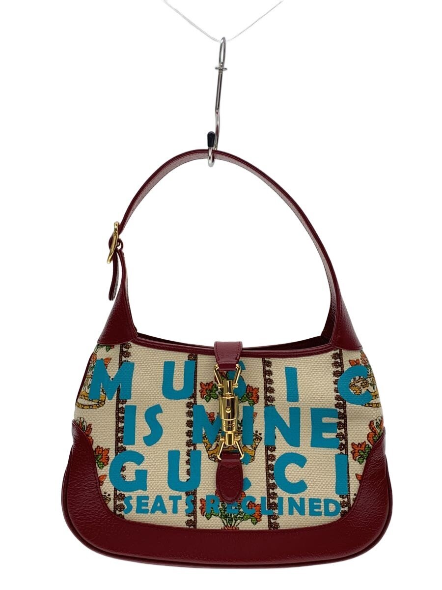 【中古】GUCCI◆ジャッキー1961/music is mine/ハンドバック/RED/636706/肩部付【御徒面子】
