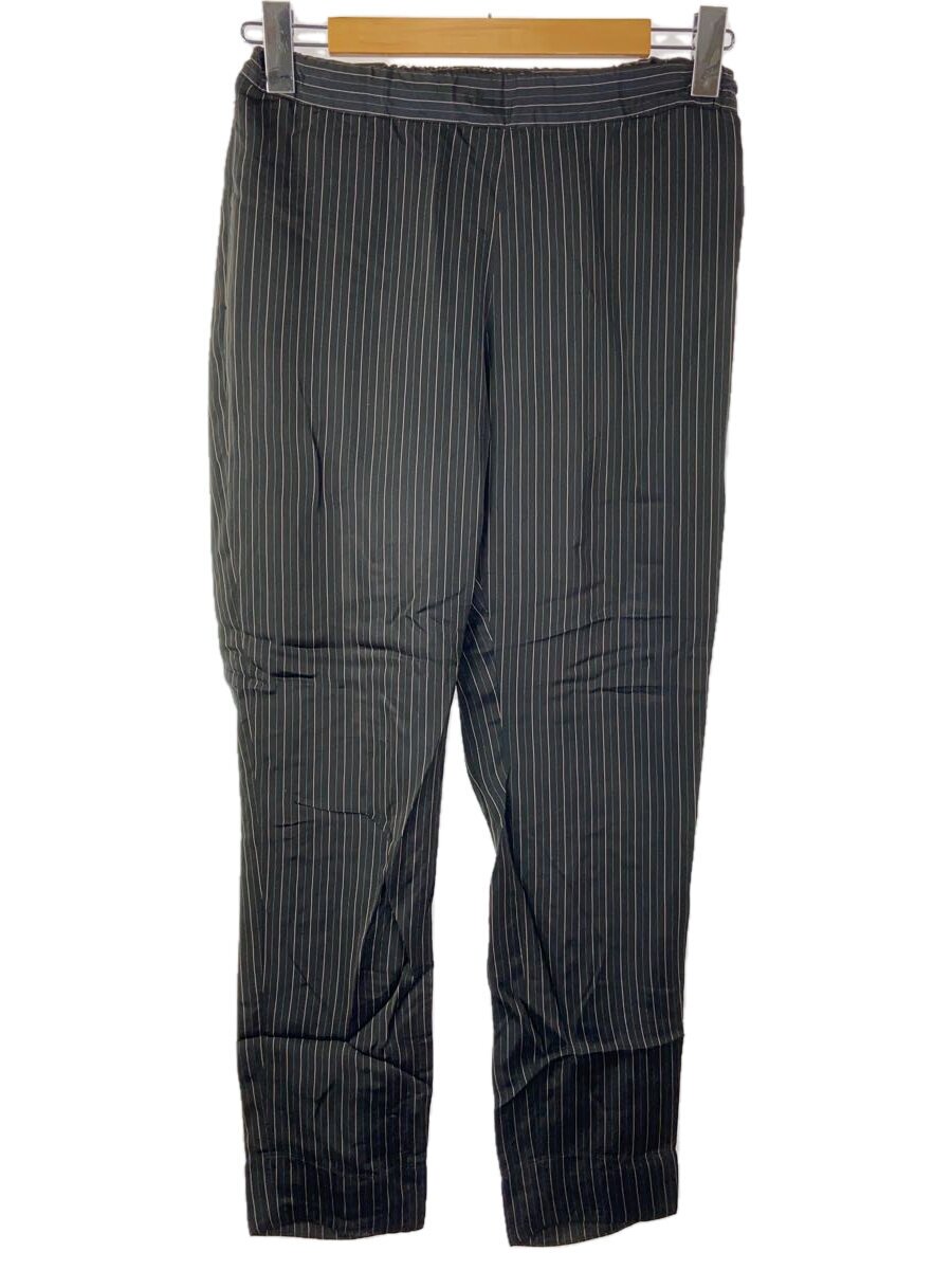 【中古】DRIES VAN NOTEN◆サイドドローストリング/イージーパンツ/下つ方/36/人絹/BLK/縞模様/1213463【レディース御召しもの】