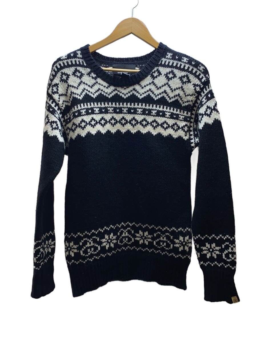 【中古】STUSSY◆編み物・ティーシャツ(朦朦たる)/S/羊毛/BLK/ノース【メンズウェア】