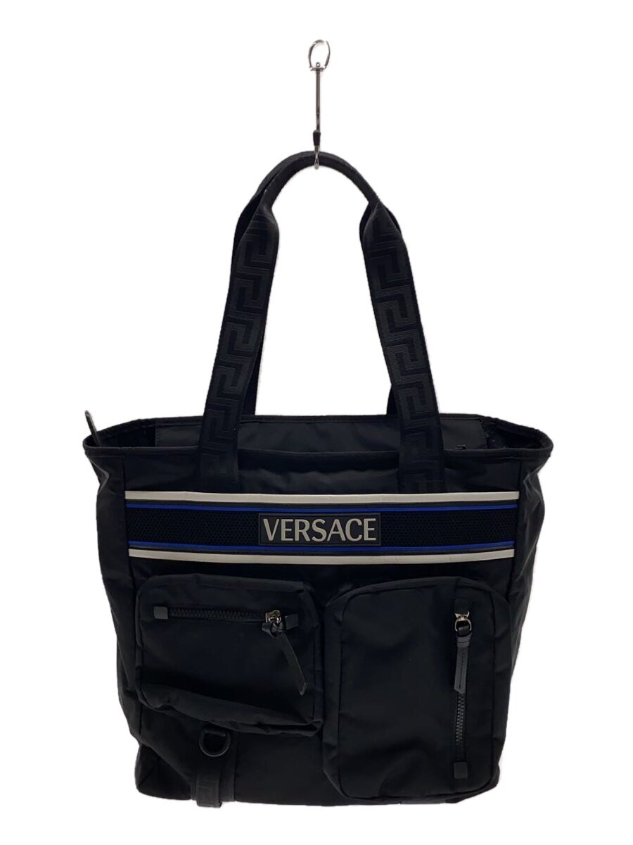 【中古】VERSACE◆トートバッグ/DFB7436/黒いこと//【御徒面子】