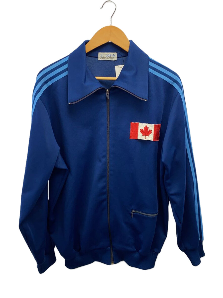 【中古】adidas◆プルオーバー/綿織物/BLU/青色/無地/ADA-06F/デサント製/アディダス【メンズウェア】