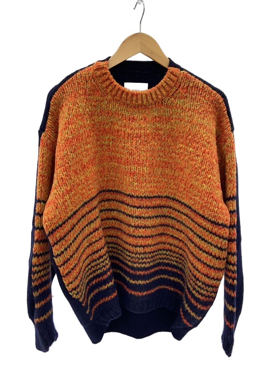 【中古】stein◆COLOR COMBINATION KNIT LS/編み物・プルオーバー/S/羊毛/ST.713/着付ける感有【メンズウェア】