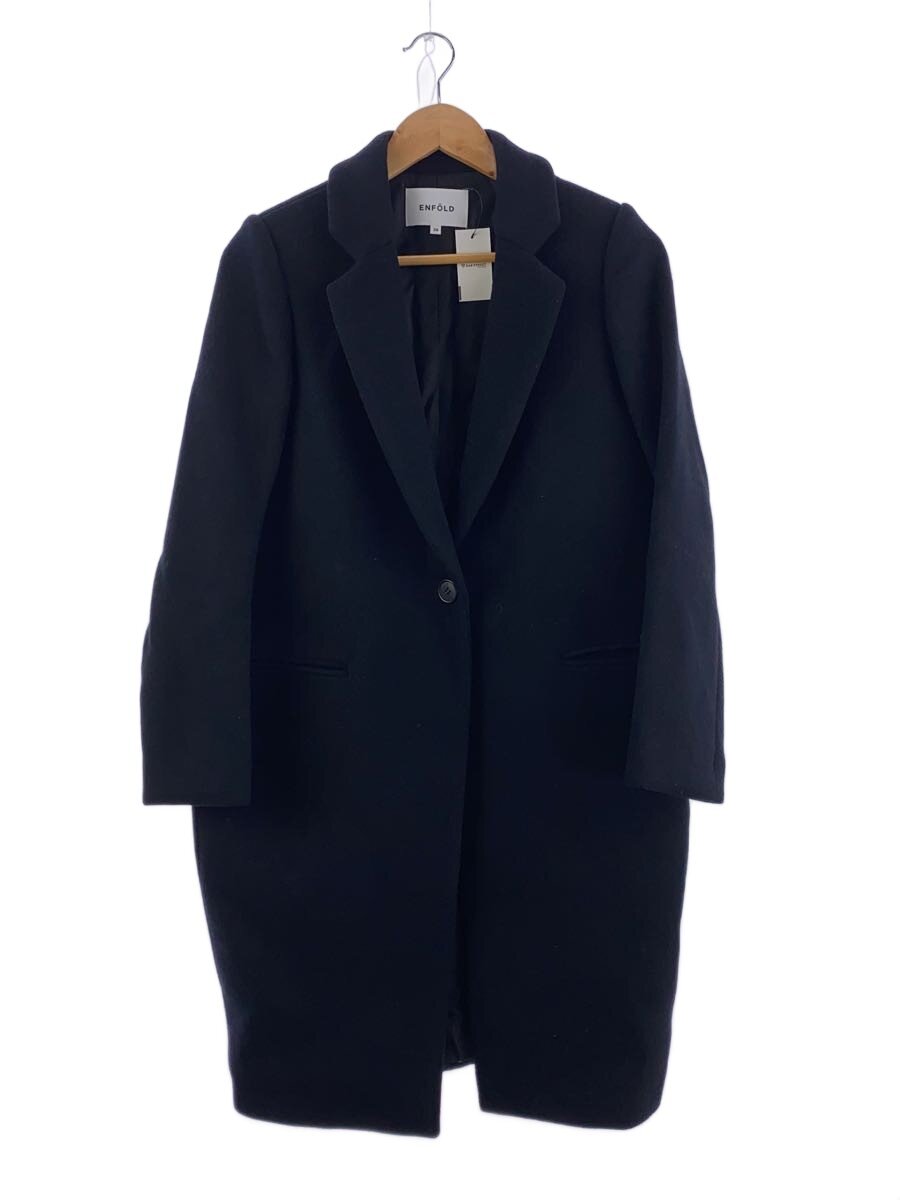 【中古】ENFOLD◆厚地の外套/36/羊毛/BLK/無地/3009A630-1580【レディース御召しもの】
