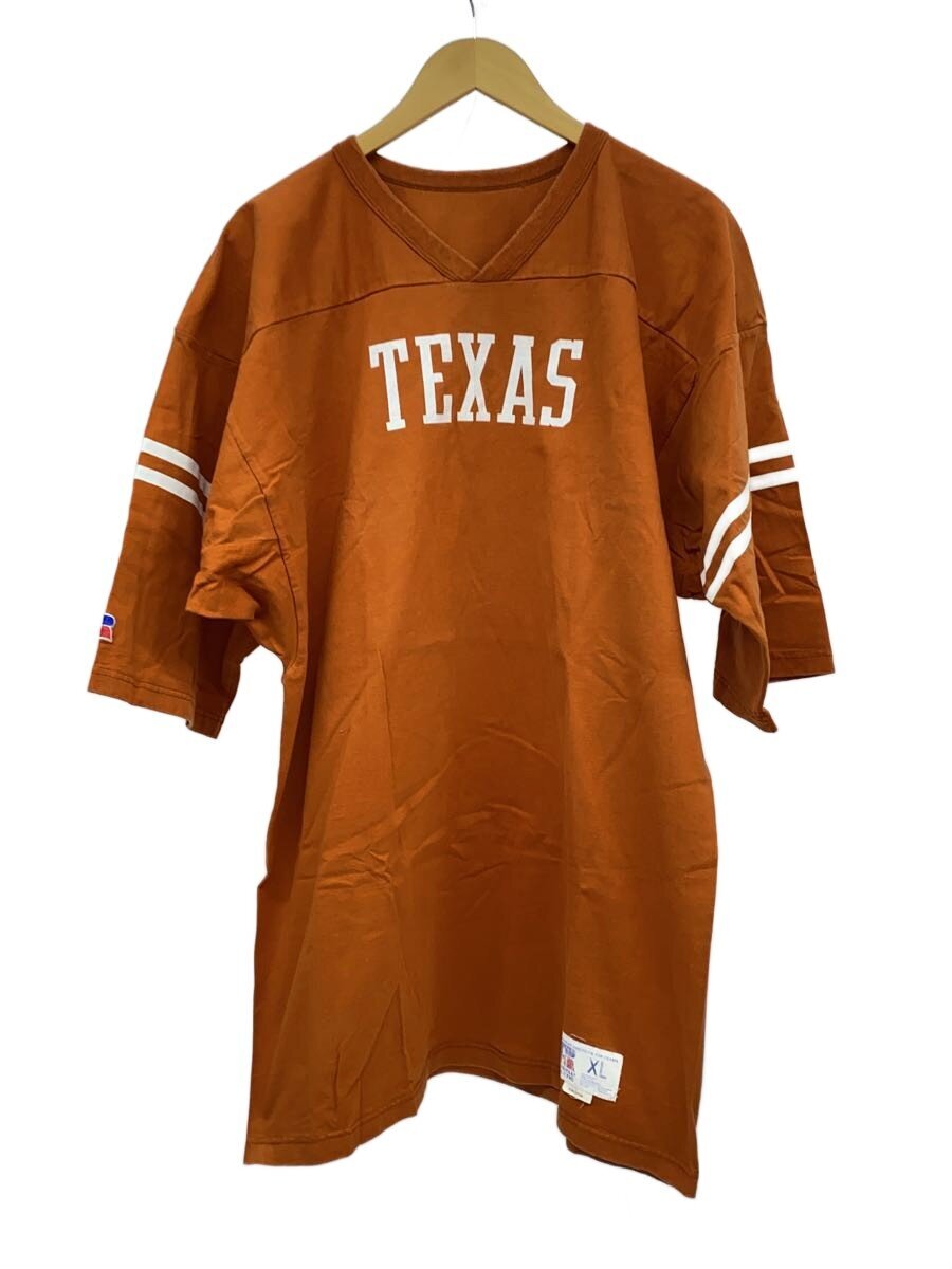 【中古】RUSSELL ATHLETIC◆～90s/TEXAS/蹴球T/XL/綿織物/ORN【メンズウェア】