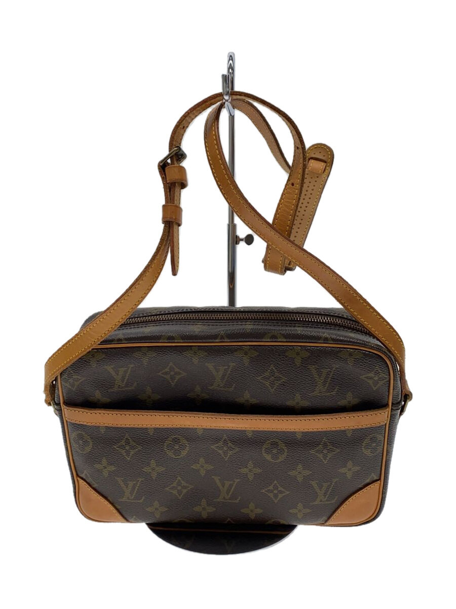 【中古】LOUIS VUITTON◆トロカデロ24_モノグラム・帆布_BRW/PVC/赤銅色/総柄【御徒面子】
