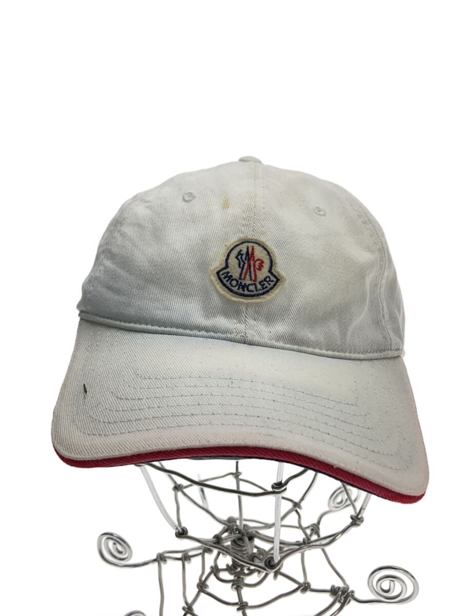【中古】MONCLER◆キャスケット/FREE/綿織物/WHT/無地/レディース/201434489GTCS【服飾雑貨他】