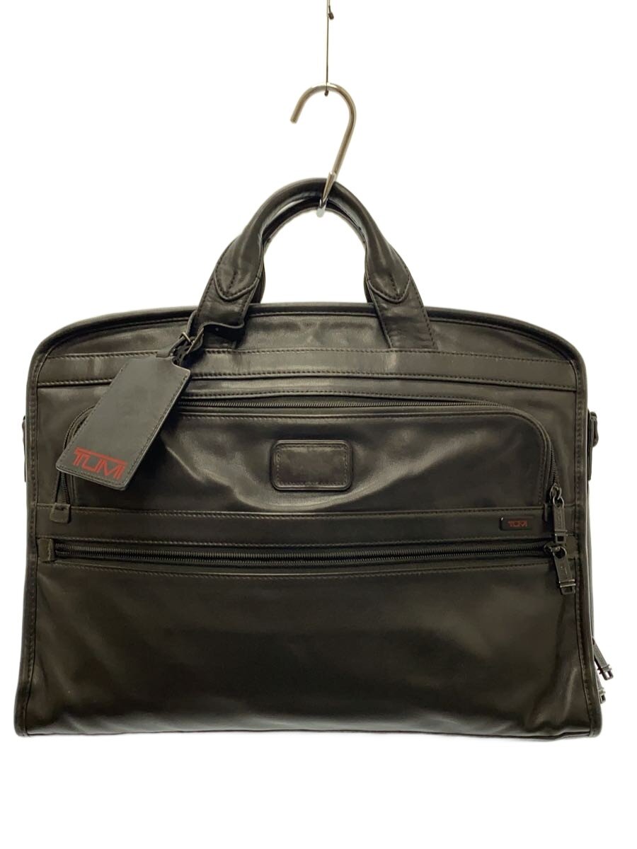 【中古】TUMI◆ブリーフ入れもの/なめし革/BLK/無地/96111DH/肩先欠品/肩先欠品【御徒面子】