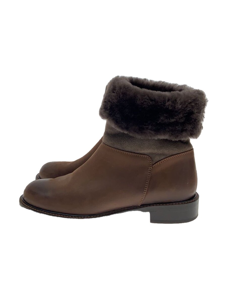 【中古】Salvatore Ferragamo◆ブーツ/US7/BRW/レザー/ファー【シューズ】|2nd STREET 店