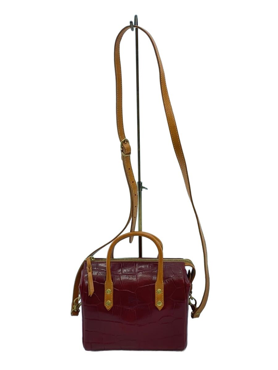【中古】IL BISONTE◆日本限定/ミニボストン/クロコ型押し/ショルダーバッグ/牛革/BRD【バッグ】｜2ｎｄ STREET 店