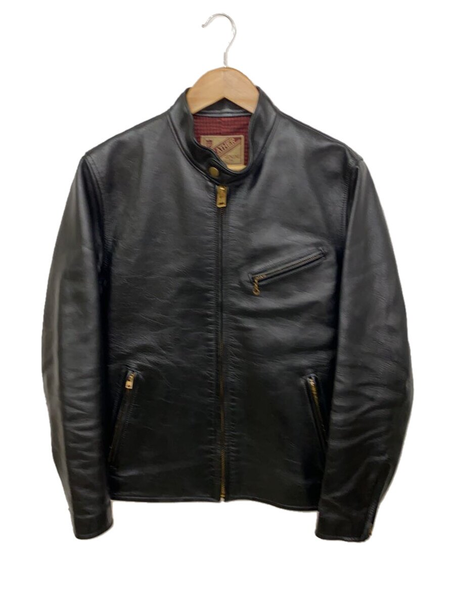【中古】Y’2 LEATHER◆なめし革上衣・上衣/38/馬革/BLK/無地//【メンズウェア】