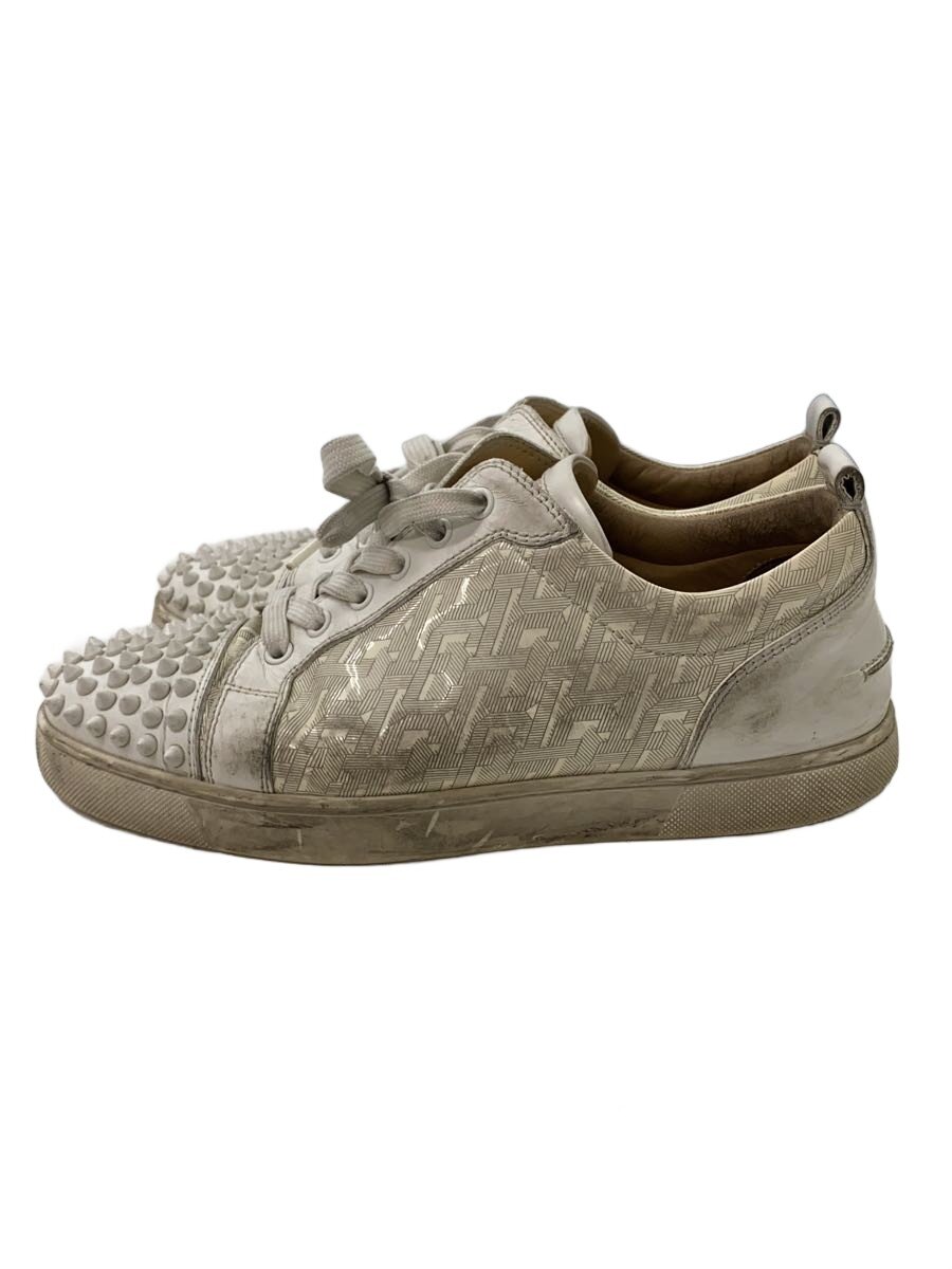 【中古】Christian Louboutin◆ローカットスニーカー/41/WHT/スパイクスタッツレザースニーカー【シューズ】