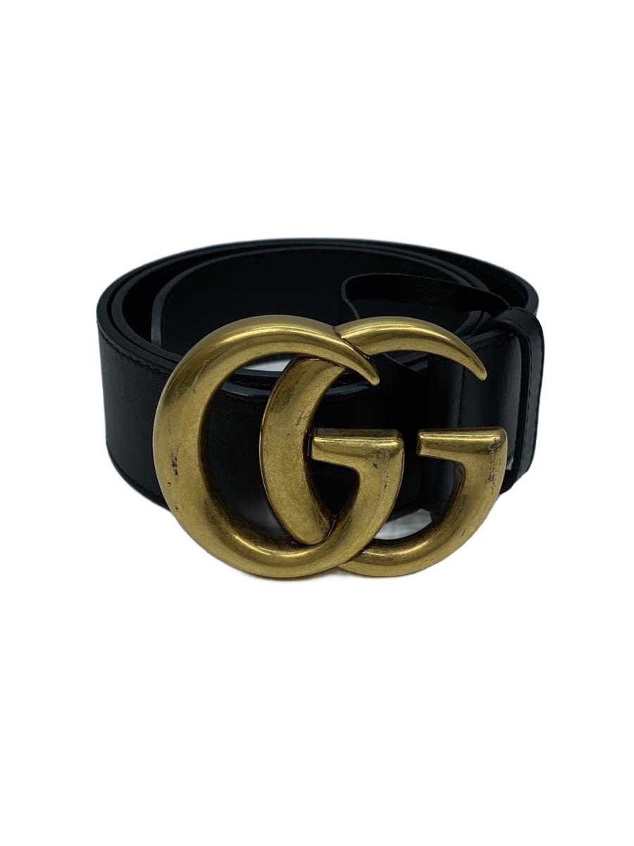 【中古】GUCCI◆三尺帯/なめし革/BLK/メンズ/400593【服飾雑貨他】