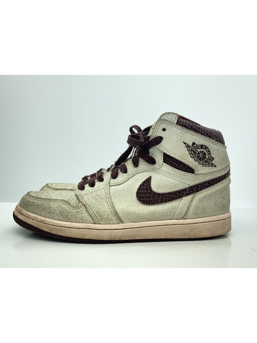 【中古】NIKE◆大気圏 ジョーダン 1 X ア マ マニエール/27.5糎/WHT/なめし革【シューズ】