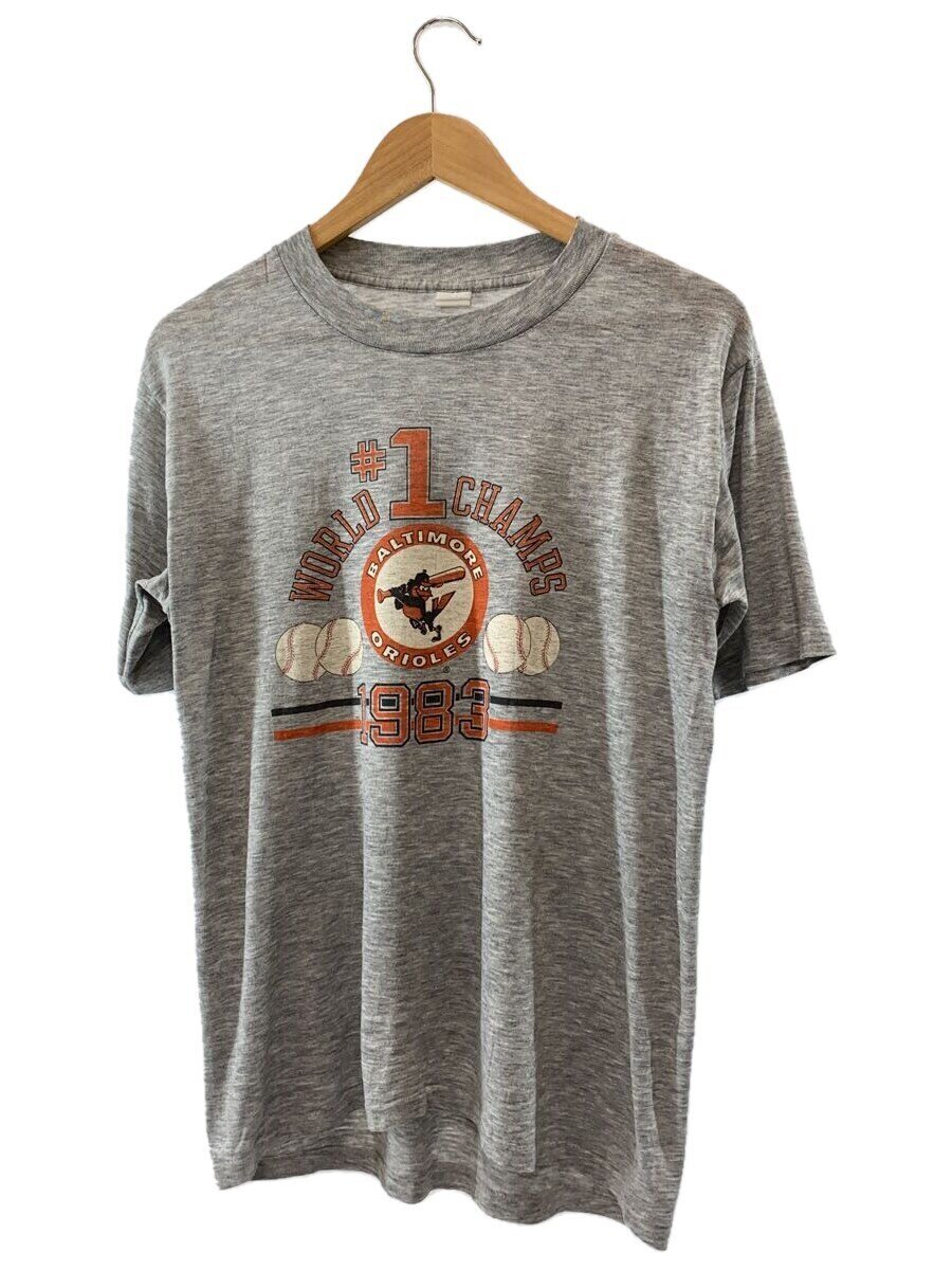 【中古】ARTEX◆80s/USA製/プルオーバー/L/綿織物/GRY/刷り上げる/BALTIMORE ORIOLES【メンズウェア】