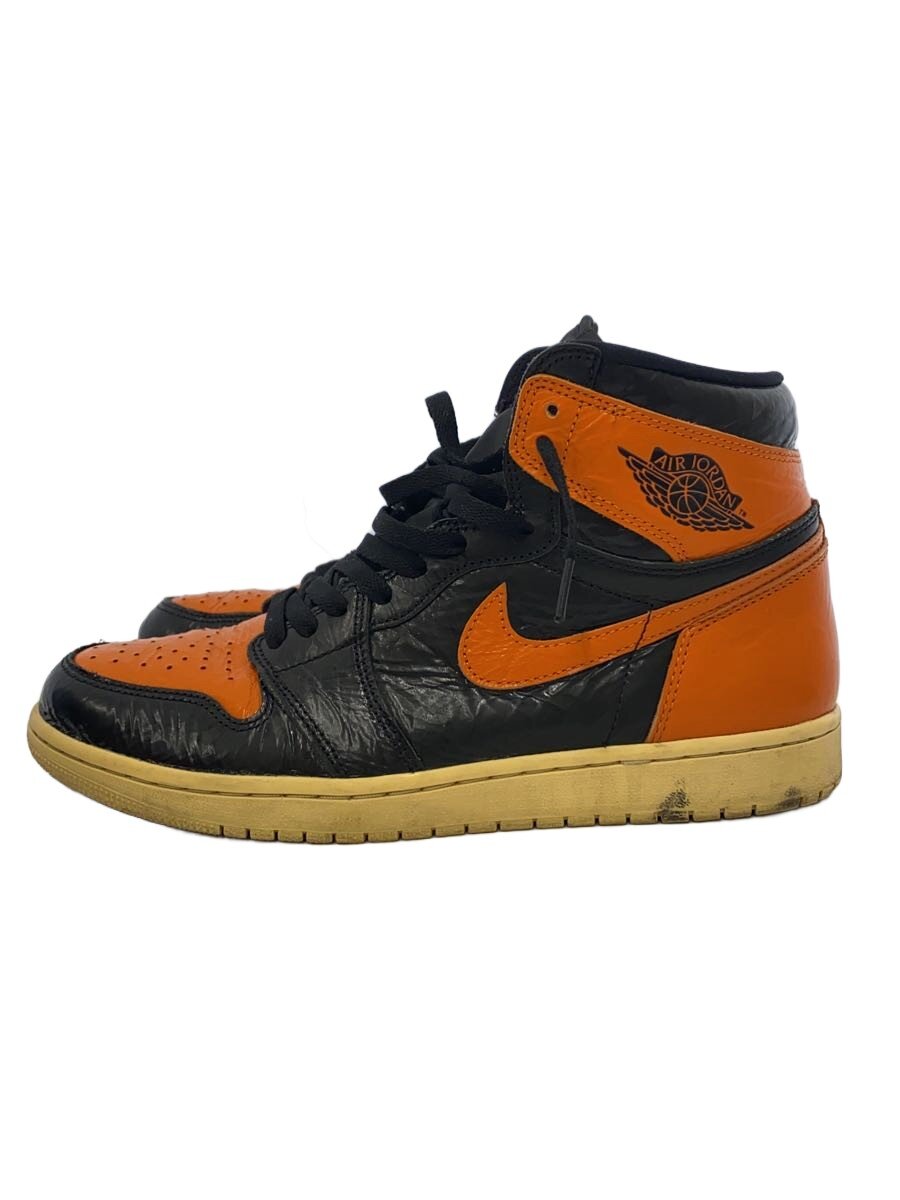 【中古】NIKE◆AIR JORDAN 1 RETRO HIGH OG/エアジョーダン1レトロハイ/黒いこと/555088-028/【シューズ】